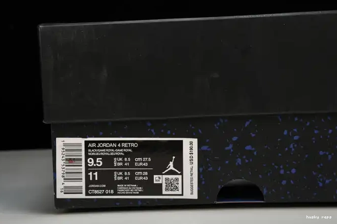 Cheap Husky Game Jordan 4 CT8527-018 Royal Black Retro 0517